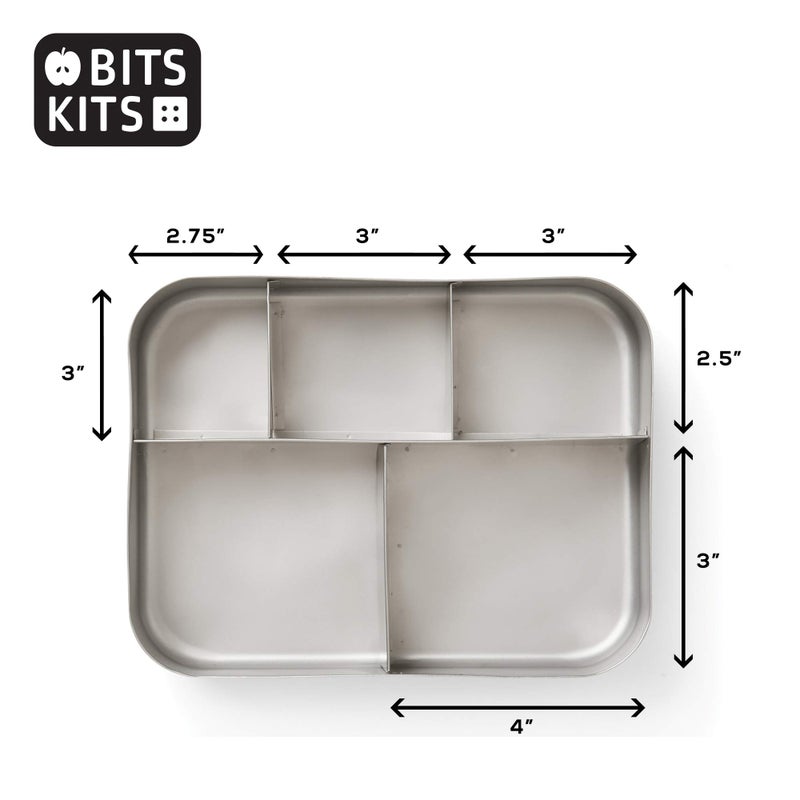 Bits Kits Stainless Steel Bento Box Lunch and Snack Container for Kids and Adults, 5 Sections - Image 5